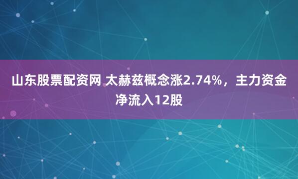 山东股票配资网 太赫兹概念涨2.74%，主力资金净流入12股